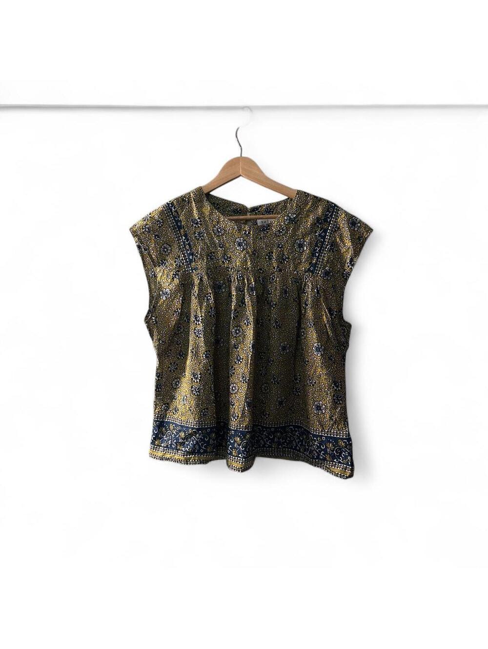 Velvet by Graham & Spencer Floral Babydoll Top XS 100% Cotton